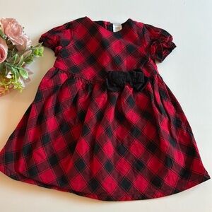 Red Plaid 12M Holiday Dress Red and Black Flannel 12M Dress Buffalo Plaid